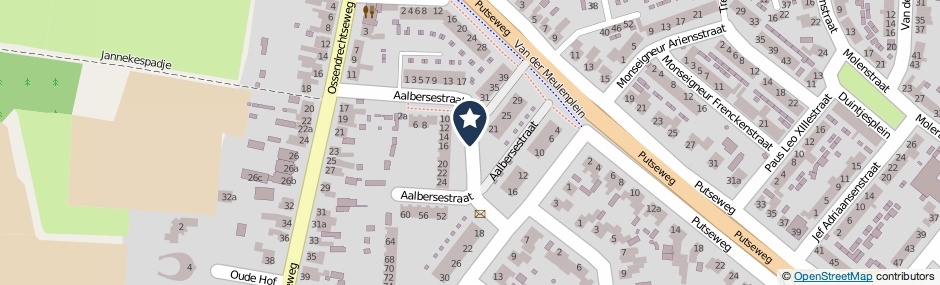 Kaartweergave Aalbersestraat in Hoogerheide