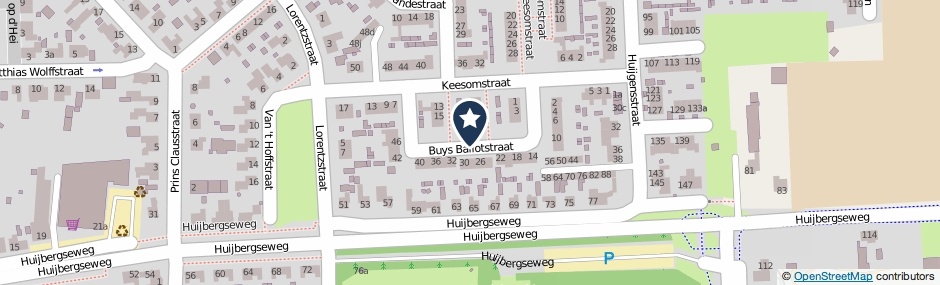 Kaartweergave Buys Ballotstraat in Hoogerheide