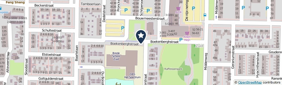 Kaartweergave Boekenberghstraat in Hoogeveen