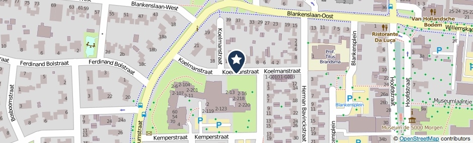 Kaartweergave Koelmanstraat in Hoogeveen