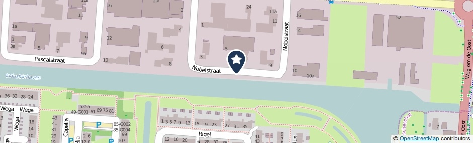 Kaartweergave Nobelstraat in Hoogeveen