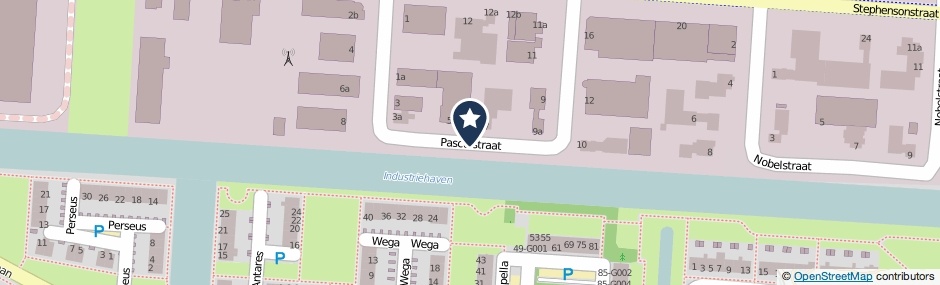 Kaartweergave Pascalstraat in Hoogeveen