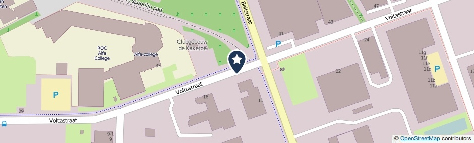 Kaartweergave Voltastraat in Hoogeveen