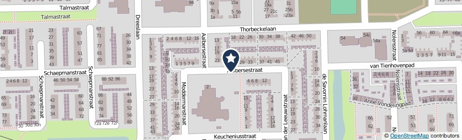 Kaartweergave Aalbersestraat in Hoogezand