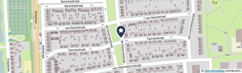 Kaartweergave De Houtmanstraat in Hoogezand