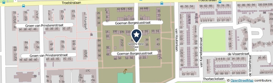 Kaartweergave Goeman Borgesiusstraat in Hoogezand
