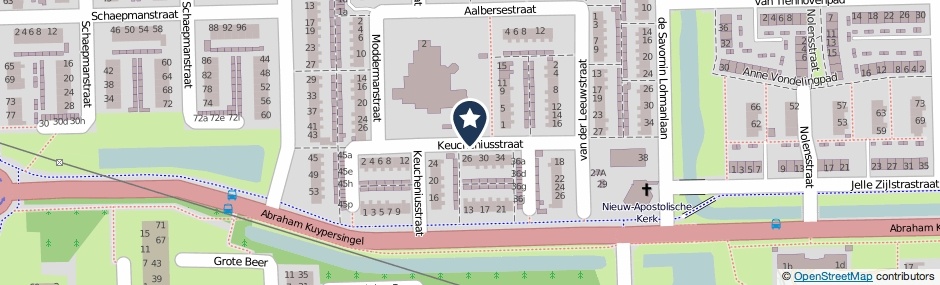 Kaartweergave Keucheniusstraat in Hoogezand