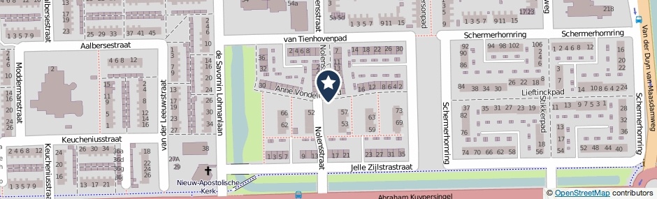 Kaartweergave Nolensstraat in Hoogezand