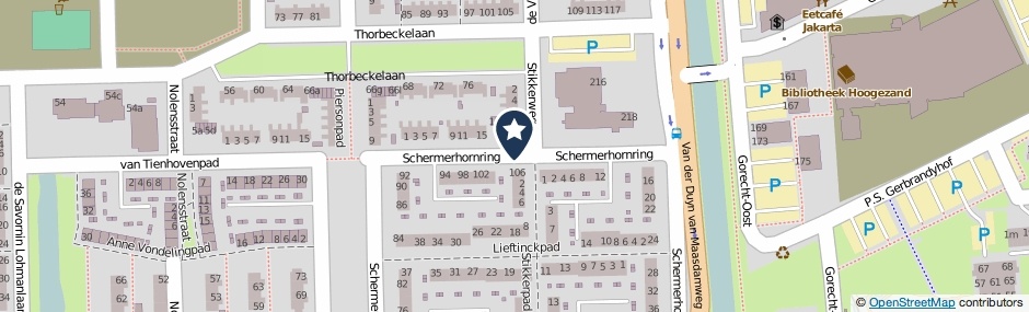 Kaartweergave Schermerhornring in Hoogezand