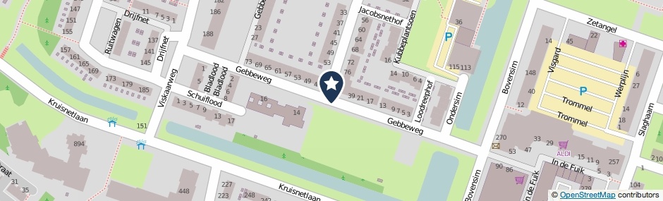 Kaartweergave Gebbeweg in Hoogvliet Rotterdam