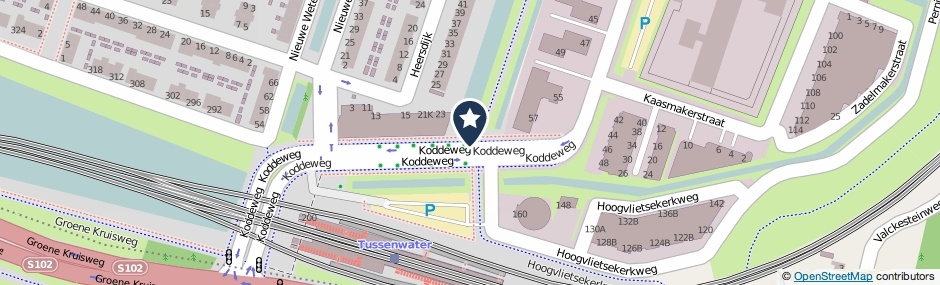 Kaartweergave Koddeweg in Hoogvliet Rotterdam