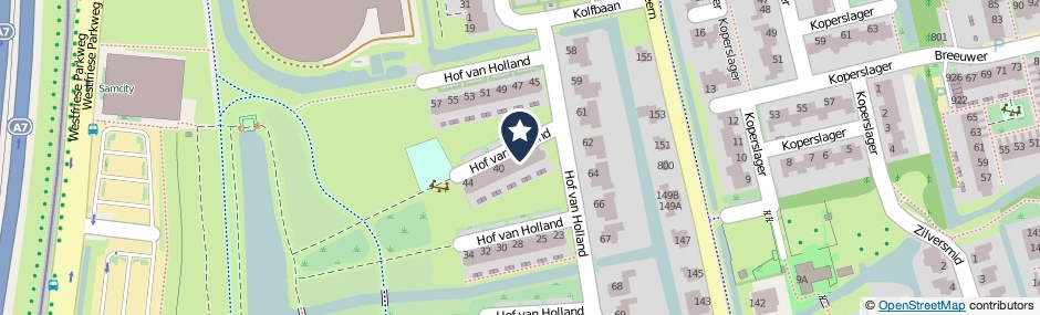 Kaartweergave Hof Van Holland 37 in Hoorn (Noord-Holland)