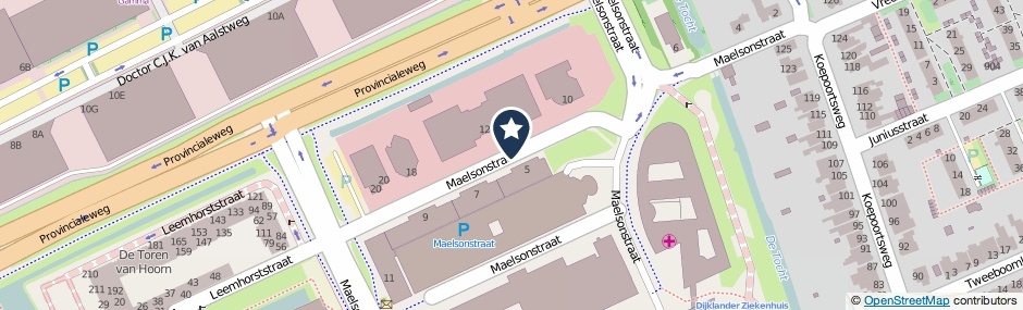 Kaartweergave Maelsonstraat in Hoorn (Noord-Holland)
