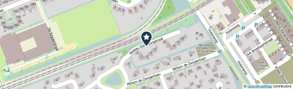 Kaartweergave Nassau Dillenburgstraat in Hoorn (Noord-Holland)