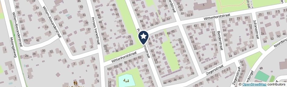 Kaartweergave Pr. Beatrixstraat in Horst
