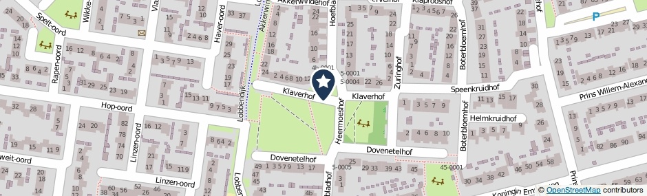 Kaartweergave Klaverhof in Houten