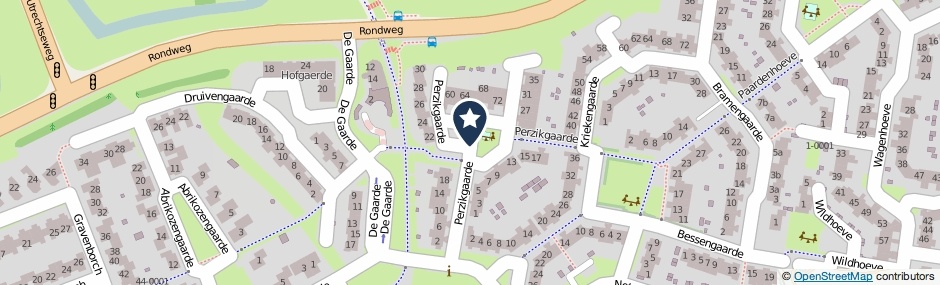 Kaartweergave Perzikgaarde in Houten