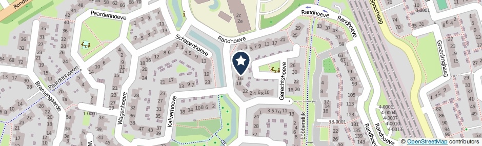 Kaartweergave Tiendhoeve 14 in Houten