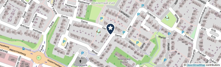 Kaartweergave Gems in Huizen