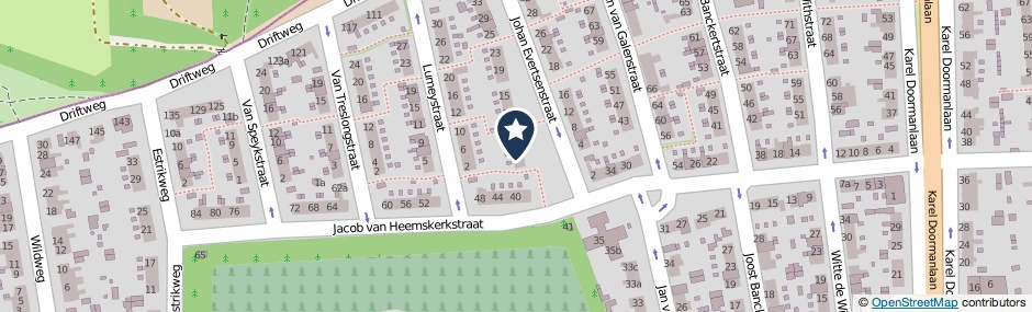 Kaartweergave Johan Evertsenstraat 3 in Huizen