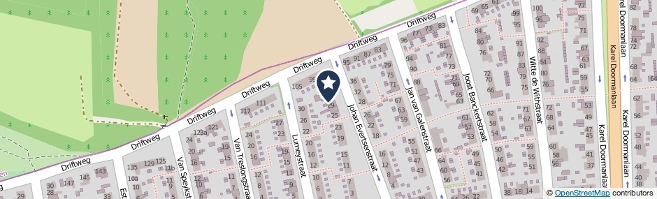 Kaartweergave Johan Evertsenstraat 31 in Huizen
