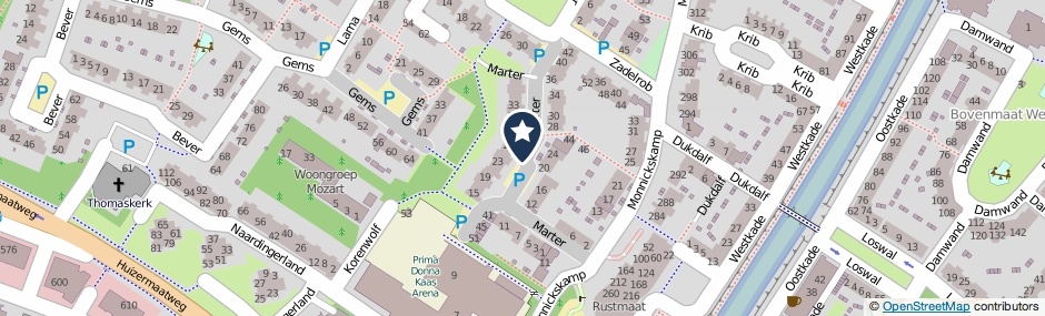 Kaartweergave Marter in Huizen