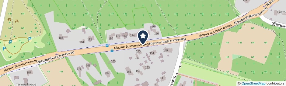 Kaartweergave Nieuwe Bussummerweg in Huizen