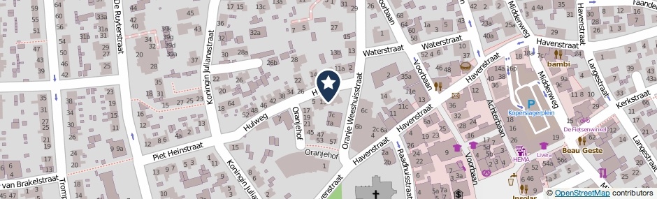 Kaartweergave Oranjehof 11 in Huizen