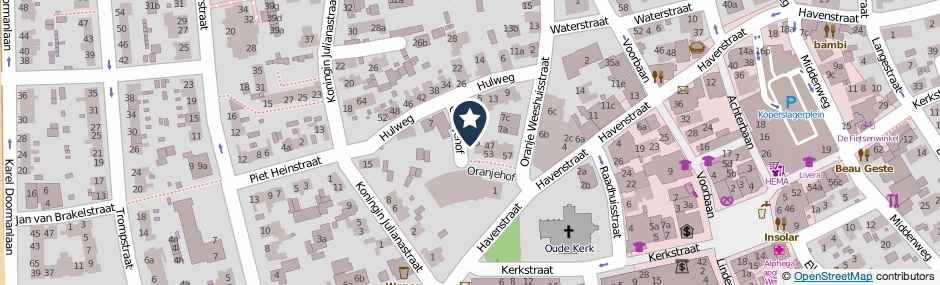 Kaartweergave Oranjehof 23 in Huizen