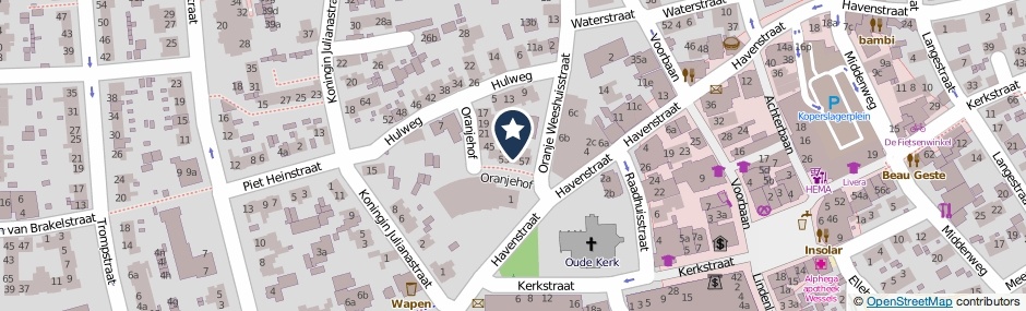 Kaartweergave Oranjehof 27 in Huizen