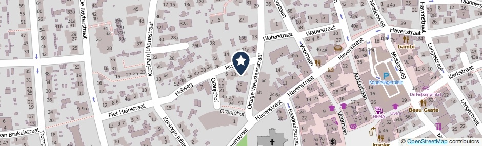 Kaartweergave Oranjehof 31 in Huizen
