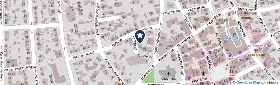 Kaartweergave Oranjehof 43 in Huizen