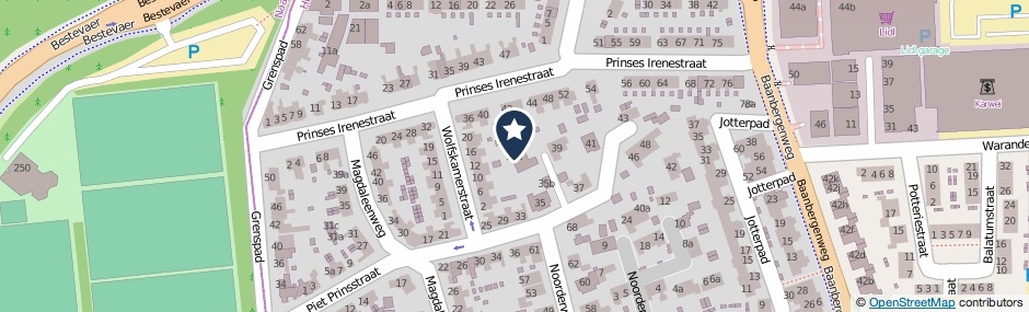 Kaartweergave Piet Prinsstraat 35-A in Huizen