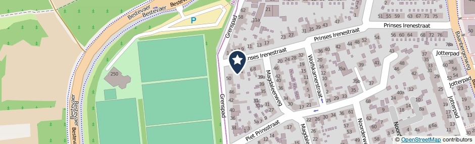 Kaartweergave Prinses Irenestraat 2 in Huizen
