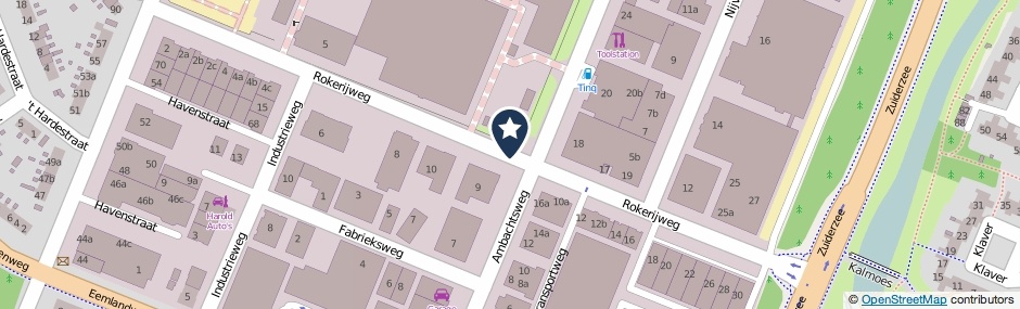 Kaartweergave Rokerijweg in Huizen