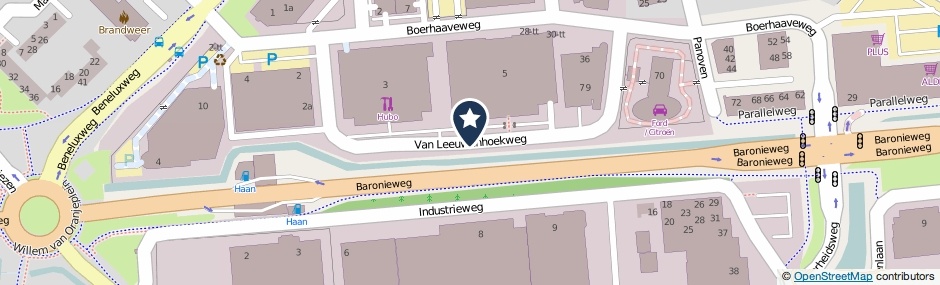 Kaartweergave Van Leeuwenhoekweg in Ijsselstein