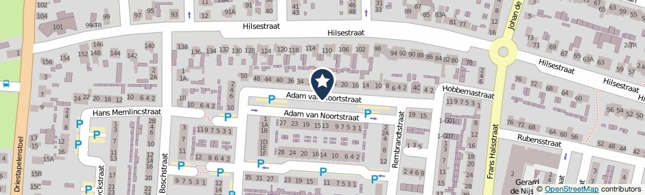 Kaartweergave Adam Van Noortstraat in Kaatsheuvel