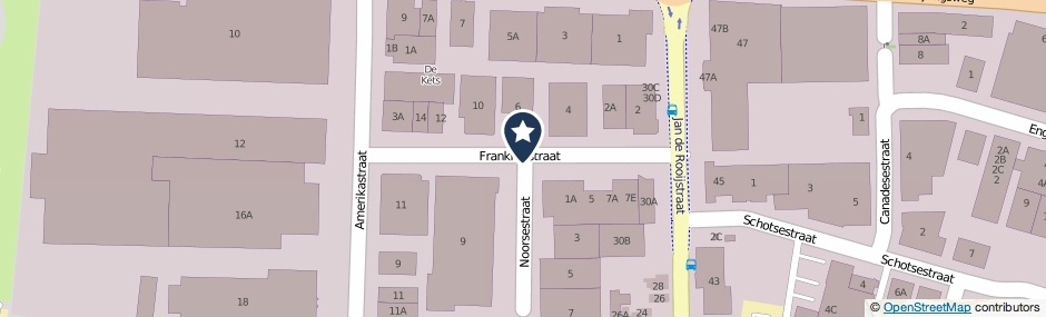 Kaartweergave Frankrijkstraat in Kaatsheuvel