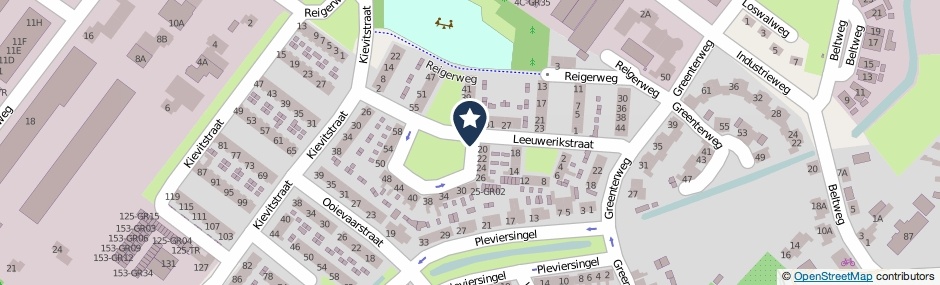 Kaartweergave Leeuwerikstraat in Kampen