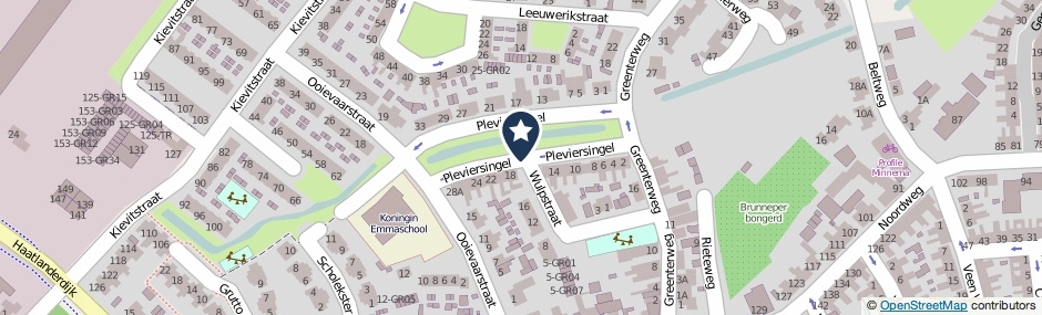 Kaartweergave Pleviersingel in Kampen
