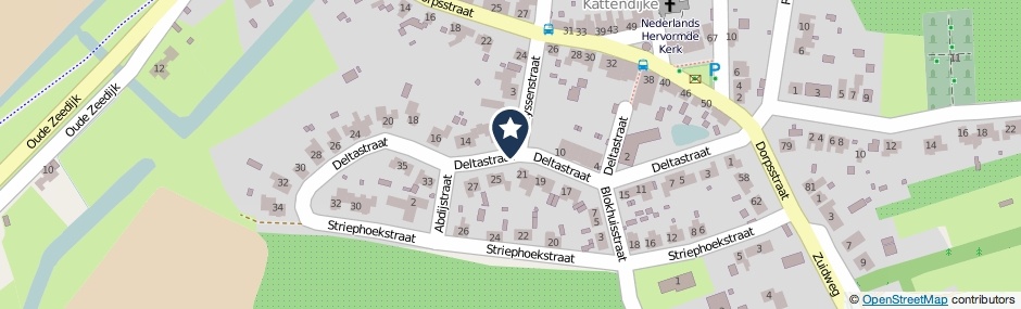 Kaartweergave Deltastraat in Kattendijke