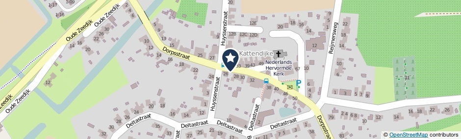 Kaartweergave Dorpsstraat in Kattendijke