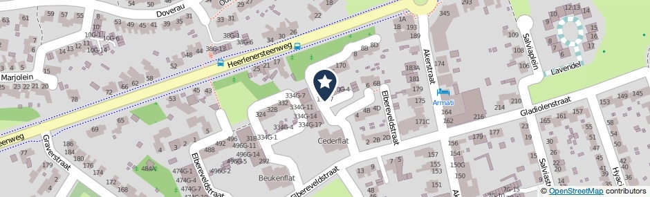 Kaartweergave Elbereveldstraat 10-G7 in Kerkrade