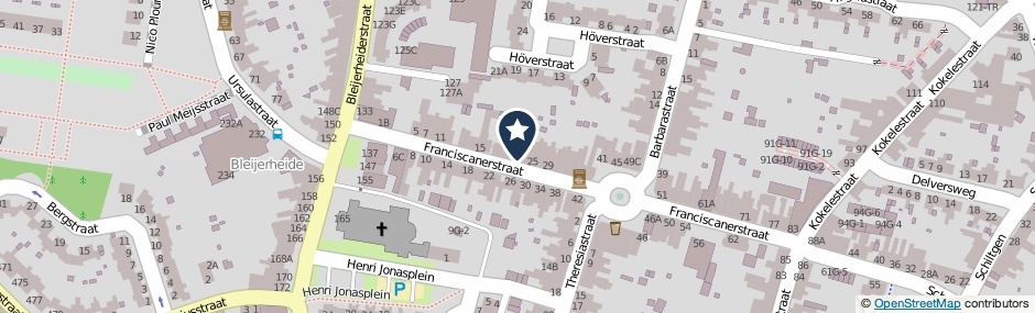 Kaartweergave Franciscanerstraat 21 in Kerkrade