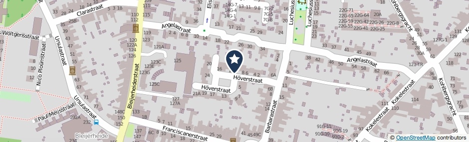 Kaartweergave Hoverstraat 10 in Kerkrade