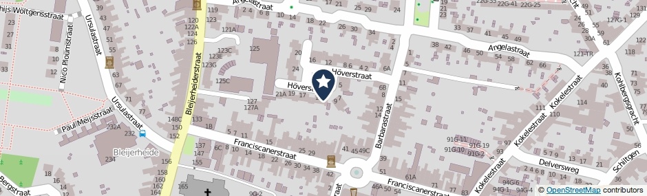 Kaartweergave Hoverstraat 11 in Kerkrade