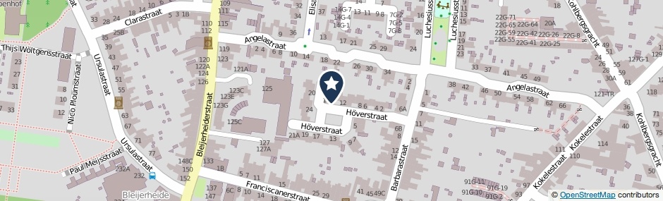 Kaartweergave Hoverstraat 14 in Kerkrade