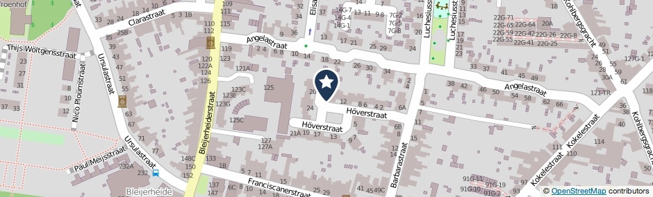 Kaartweergave Hoverstraat 16 in Kerkrade