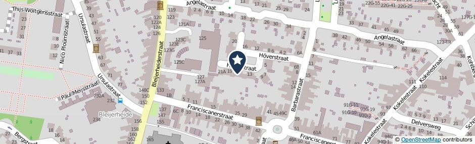 Kaartweergave Hoverstraat 17 in Kerkrade
