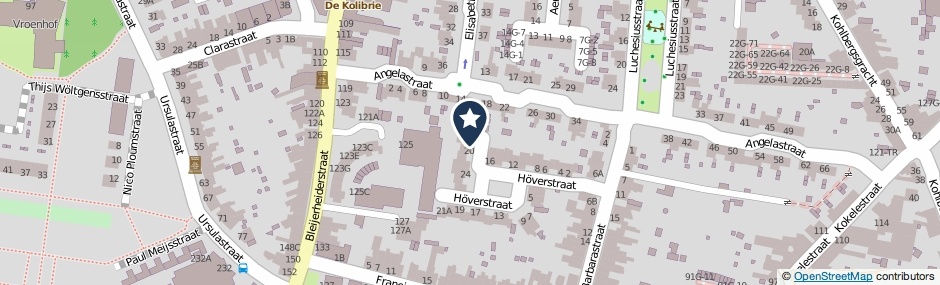 Kaartweergave Hoverstraat 18 in Kerkrade